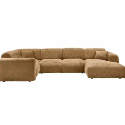 Discount WOOOD Cloud hoekbank links geweven chenille Honinggeel