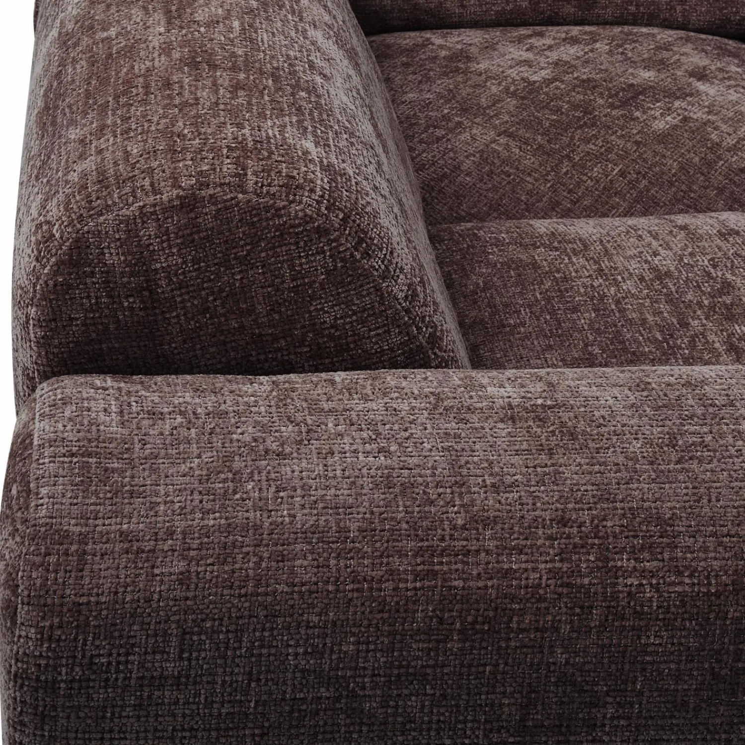 Hot WOOOD Cloud hoekbank links geweven chenille Warm bruin