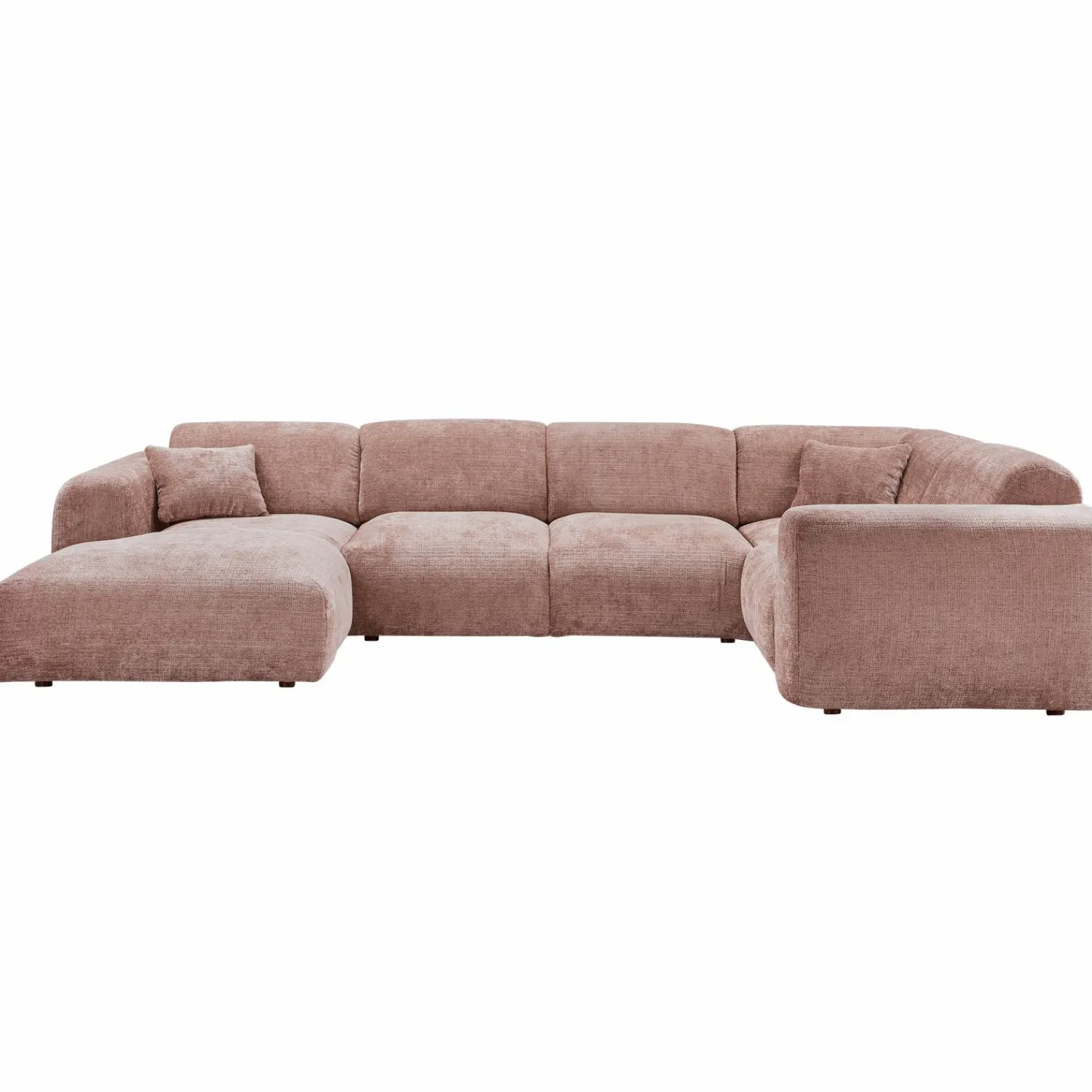 WOOOD Cloud hoekbank rechts geweven chenille /roze Taupe