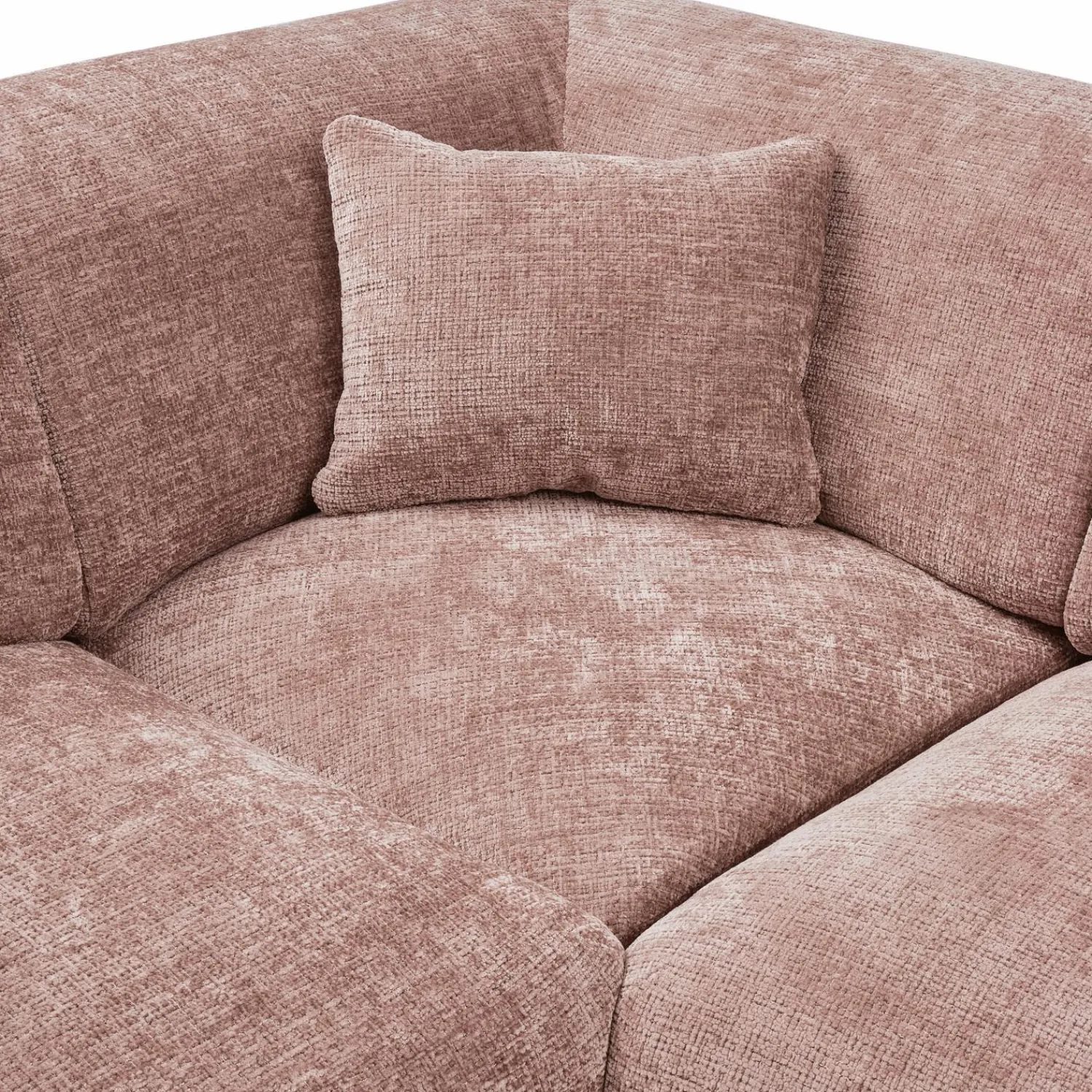 WOOOD Cloud hoekbank rechts geweven chenille /roze Taupe