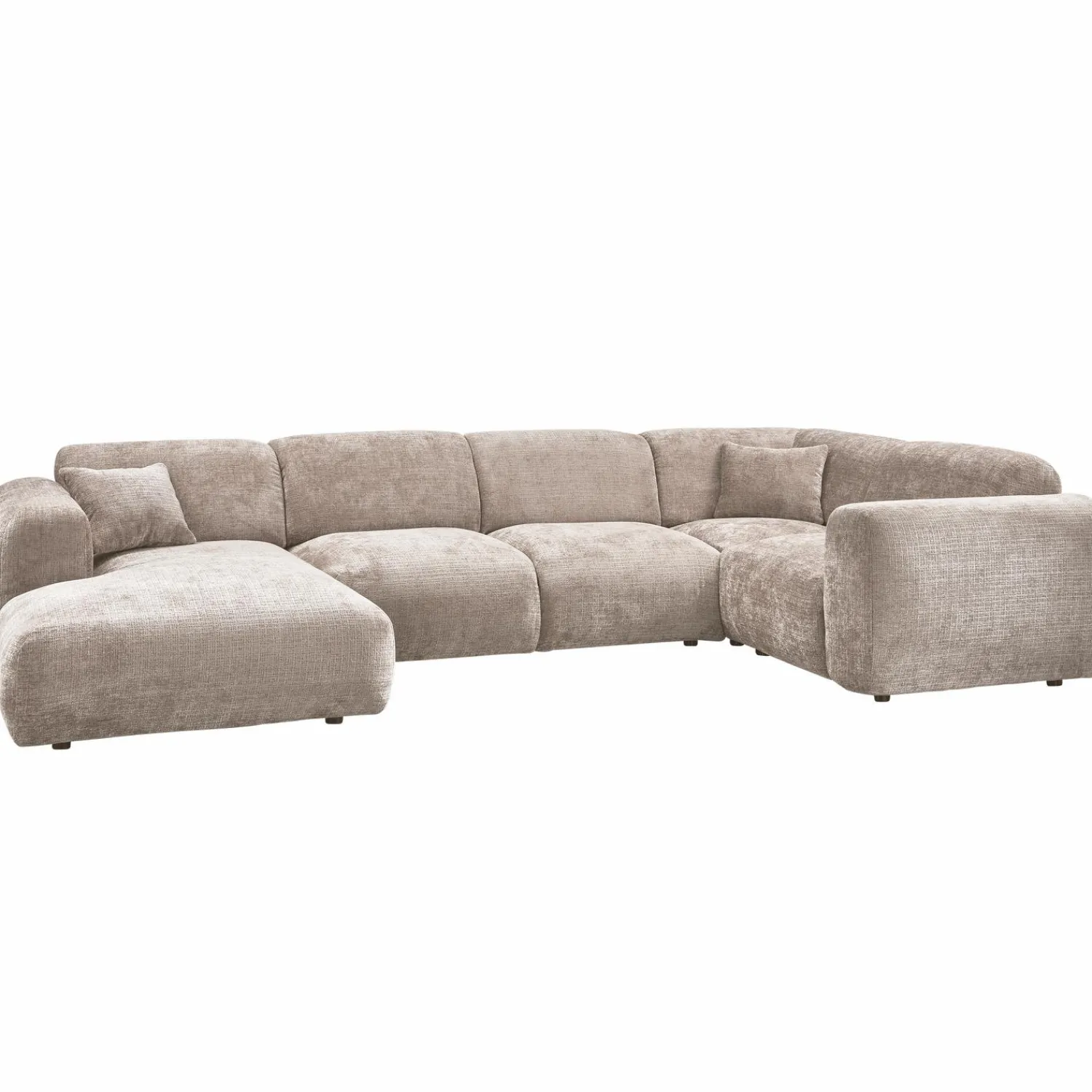 Outlet WOOOD Cloud hoekbank rechts geweven chenille Naturel