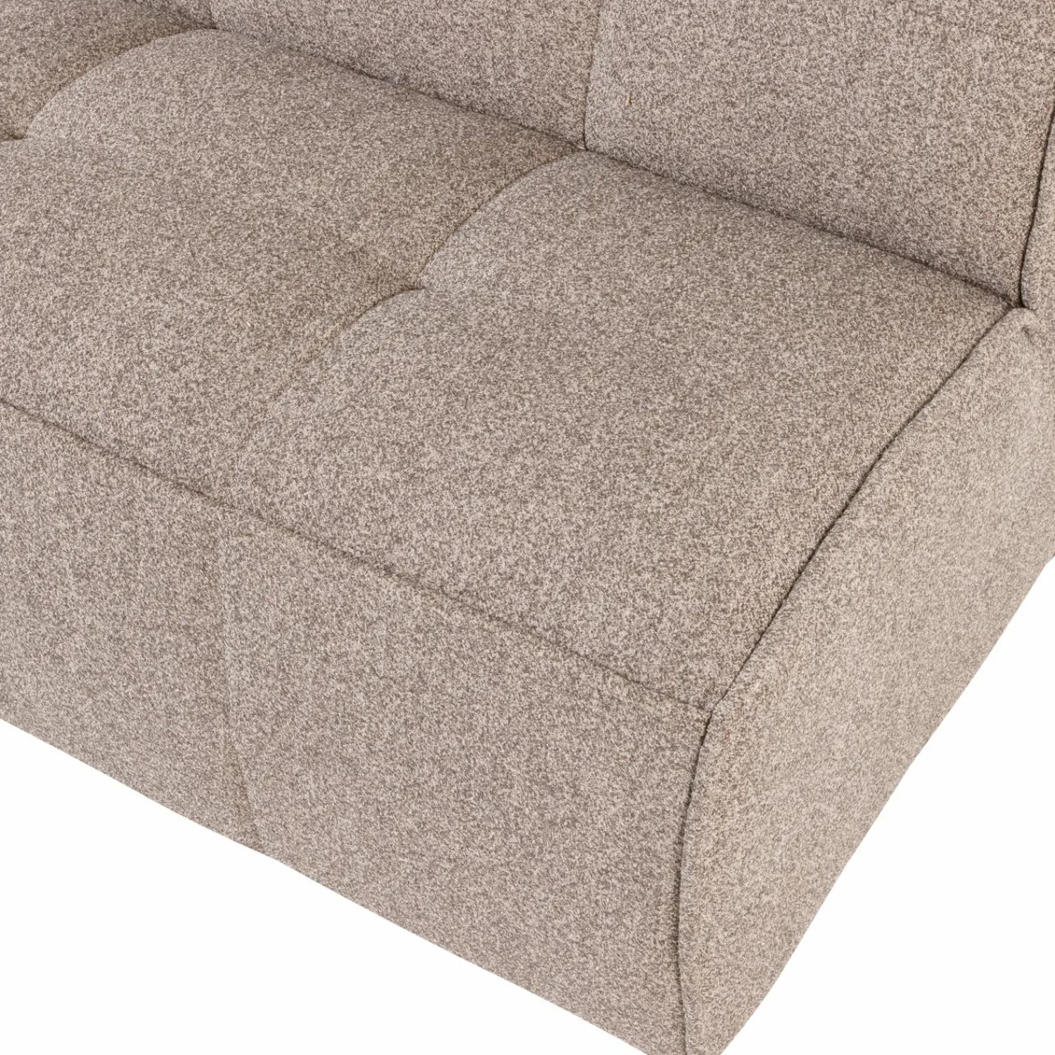 Discount WOOOD Cluster eetbankje met rugleuning bouclé khaki bruin
