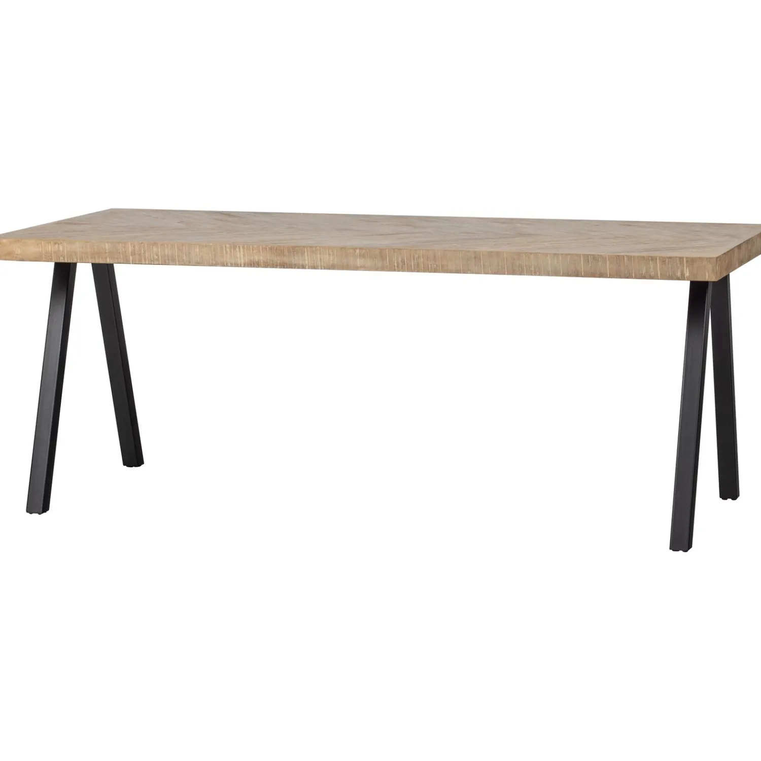 WOOOD Combi-Tablo: mango visgraat 180x90 & 2-standen poot vierk