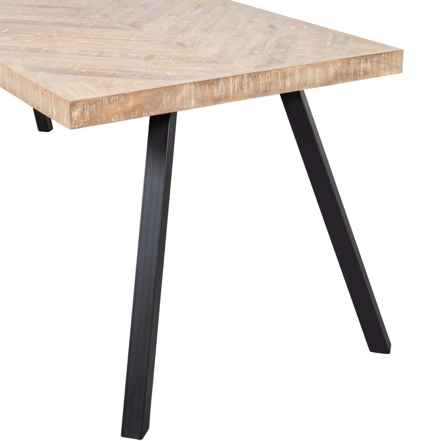 WOOOD Combi-Tablo: mango visgraat 180x90 & 2-standen poot vierk