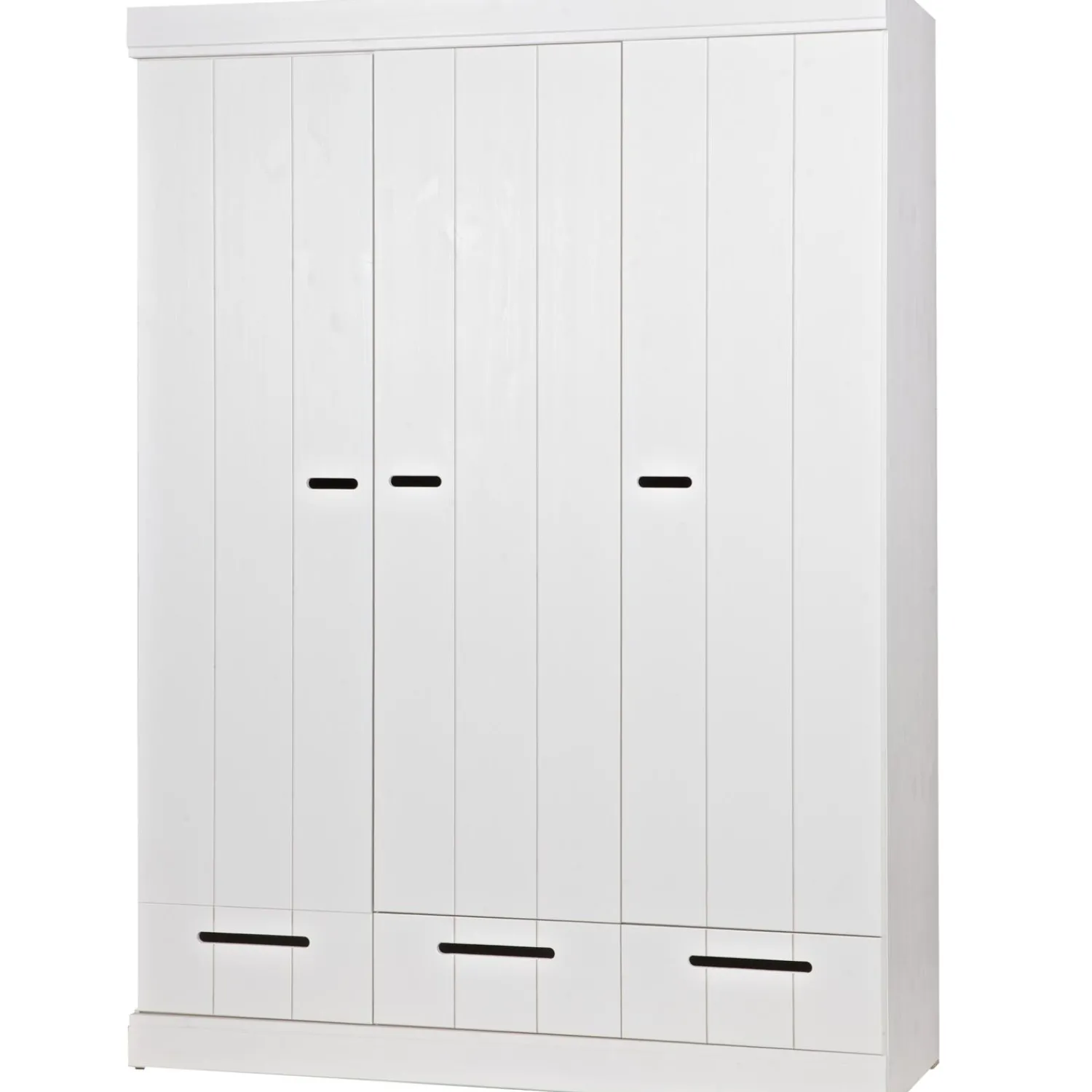 Outlet WOOOD Connect 3-deurs kledingkast + lade Wit