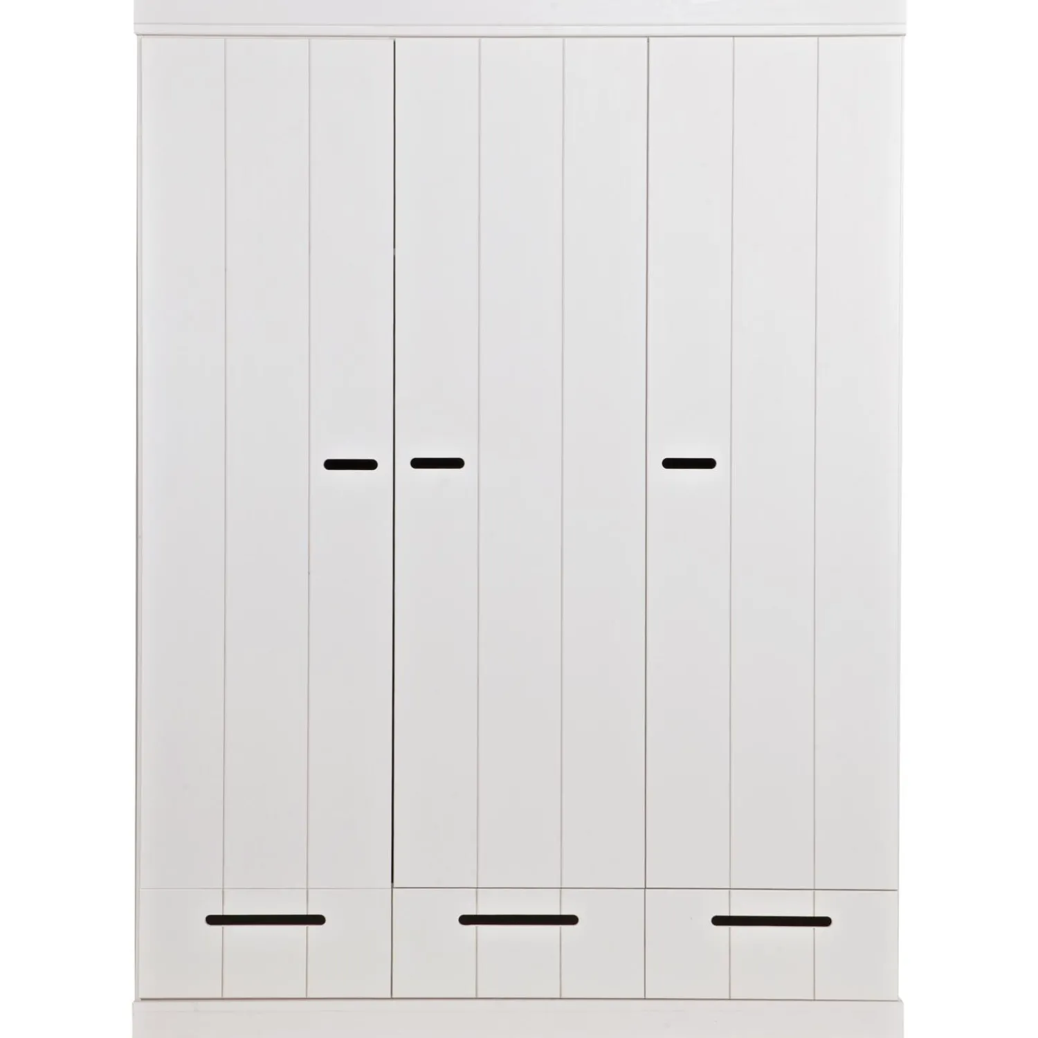 Outlet WOOOD Connect 3-deurs kledingkast + lade Wit