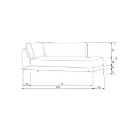 Sale WOOOD Couple lounge element rechts Zand