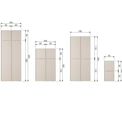 Discount WOOOD Daily Closet Single 200x50 cm grenen dakargrau