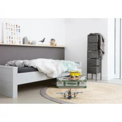New WOOOD Dennis bed 90x200 cm grenen geborsteld Betongrijs