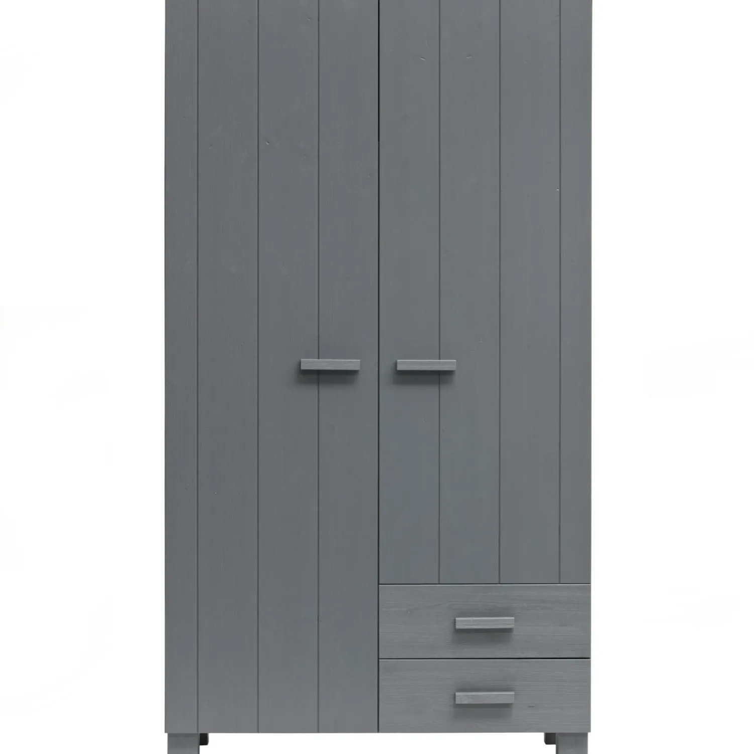 WOOOD Dennis kast met laden grenen steel grey Staalgrijs