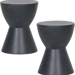 Best WOOOD Dover kruk betonlook antraciet 45xø35 cm