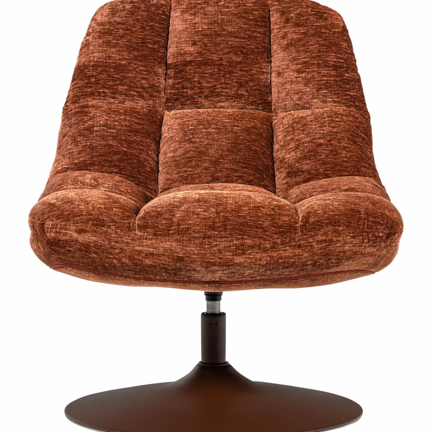 Hot WOOOD Elvi draaifauteuil chenille structuur roestbruin