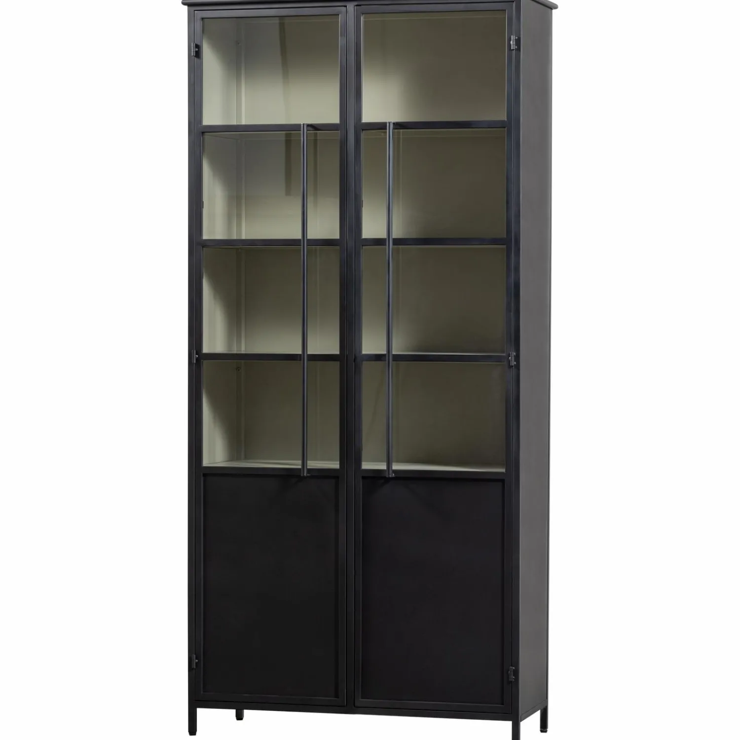 Clearance WOOOD Exhibit XL 2-deurs vitrinekast metaal Zwart