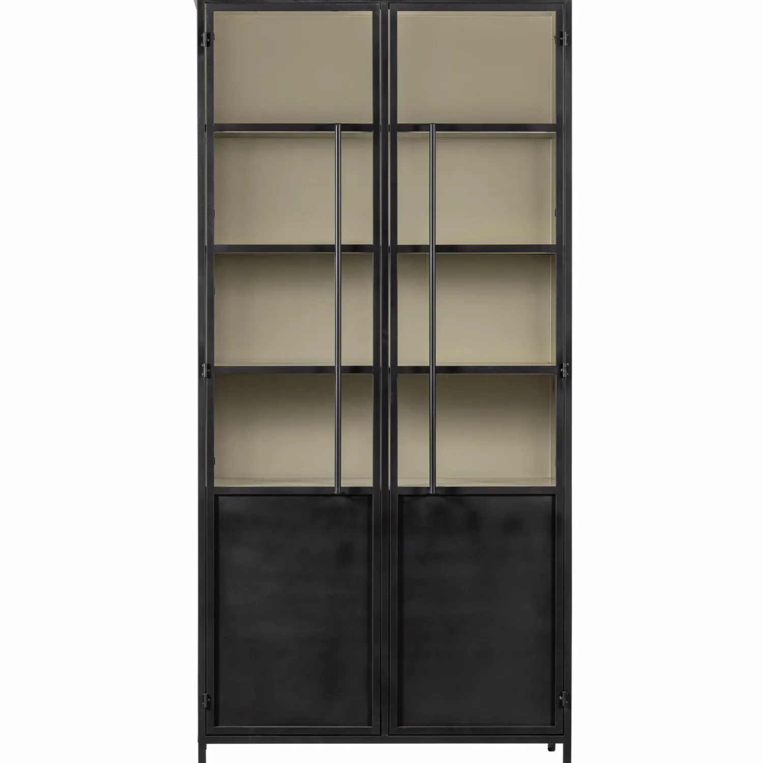 Clearance WOOOD Exhibit XL 2-deurs vitrinekast metaal Zwart