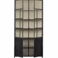 Clearance WOOOD Exhibit XL 2-deurs vitrinekast metaal Zwart