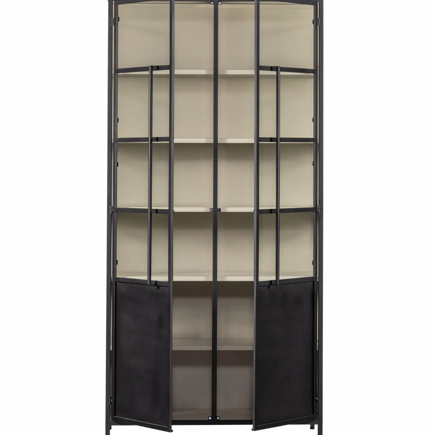 Clearance WOOOD Exhibit XL 2-deurs vitrinekast metaal Zwart