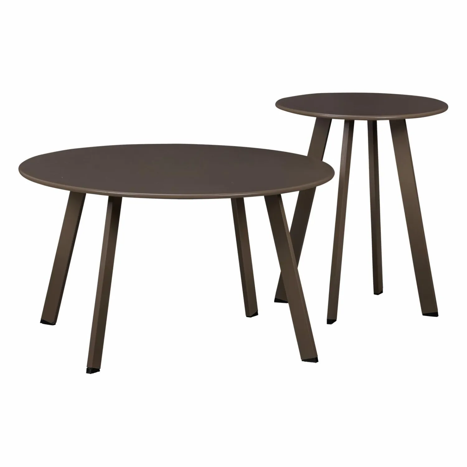 Hot WOOOD Fer tuin bijzettafel ø70 cm metaal Donkerbruin