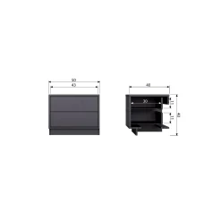 Clearance WOOOD Finca tv meubel 50 cm grenen diepzwart
