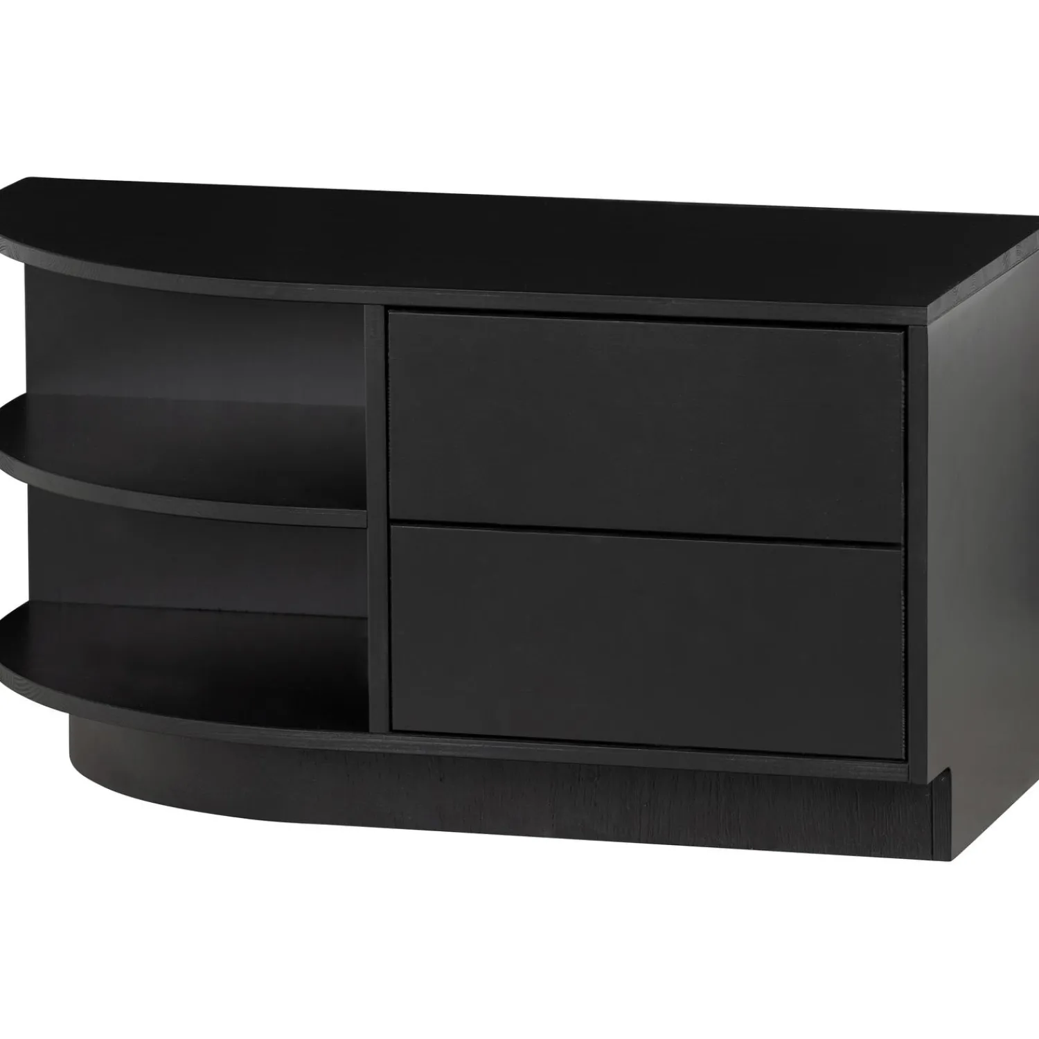 Sale WOOOD Finca tv meubel rond links 78 cm grenen diepzwart