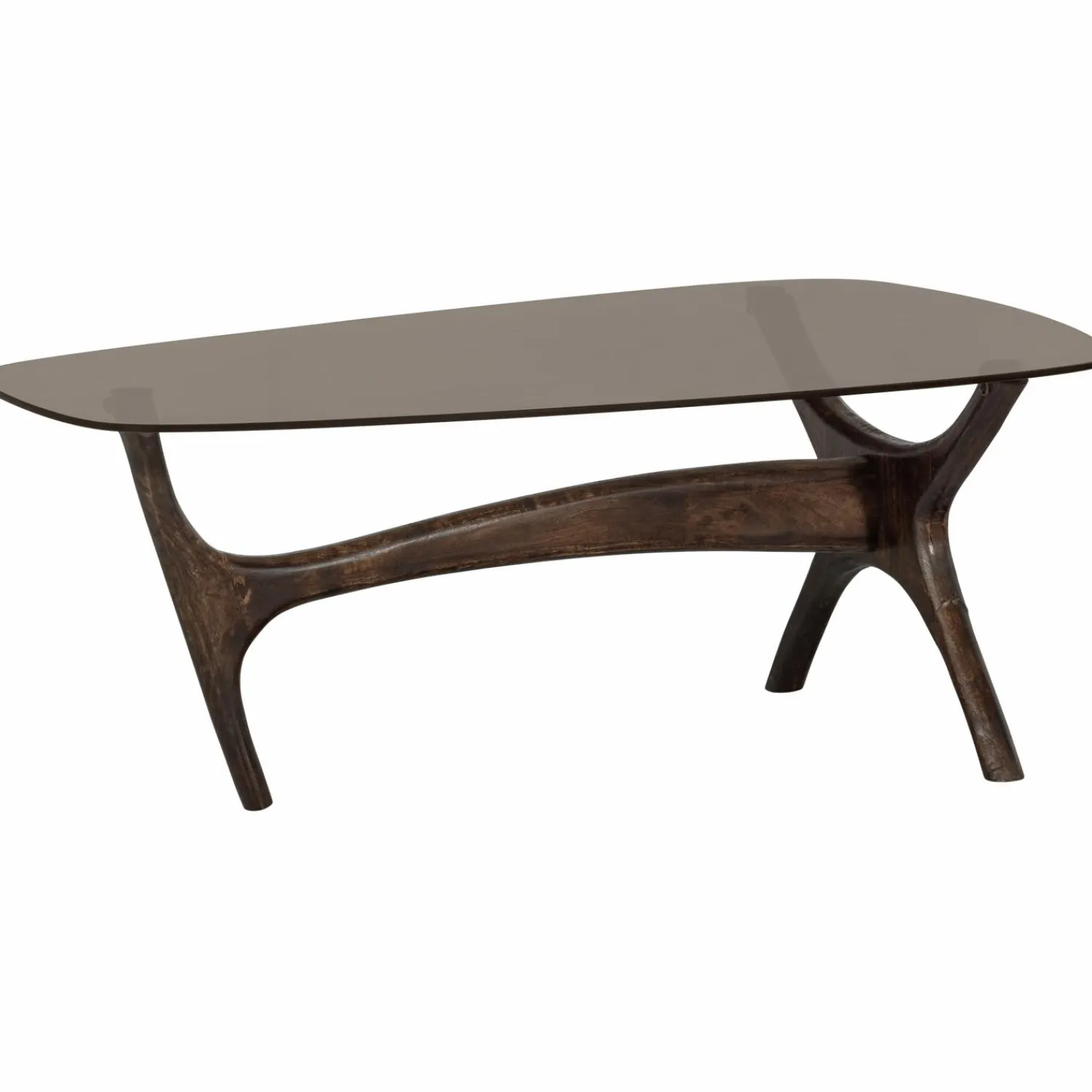 Outlet WOOOD Flash salontafel mango hout/glass walnoot
