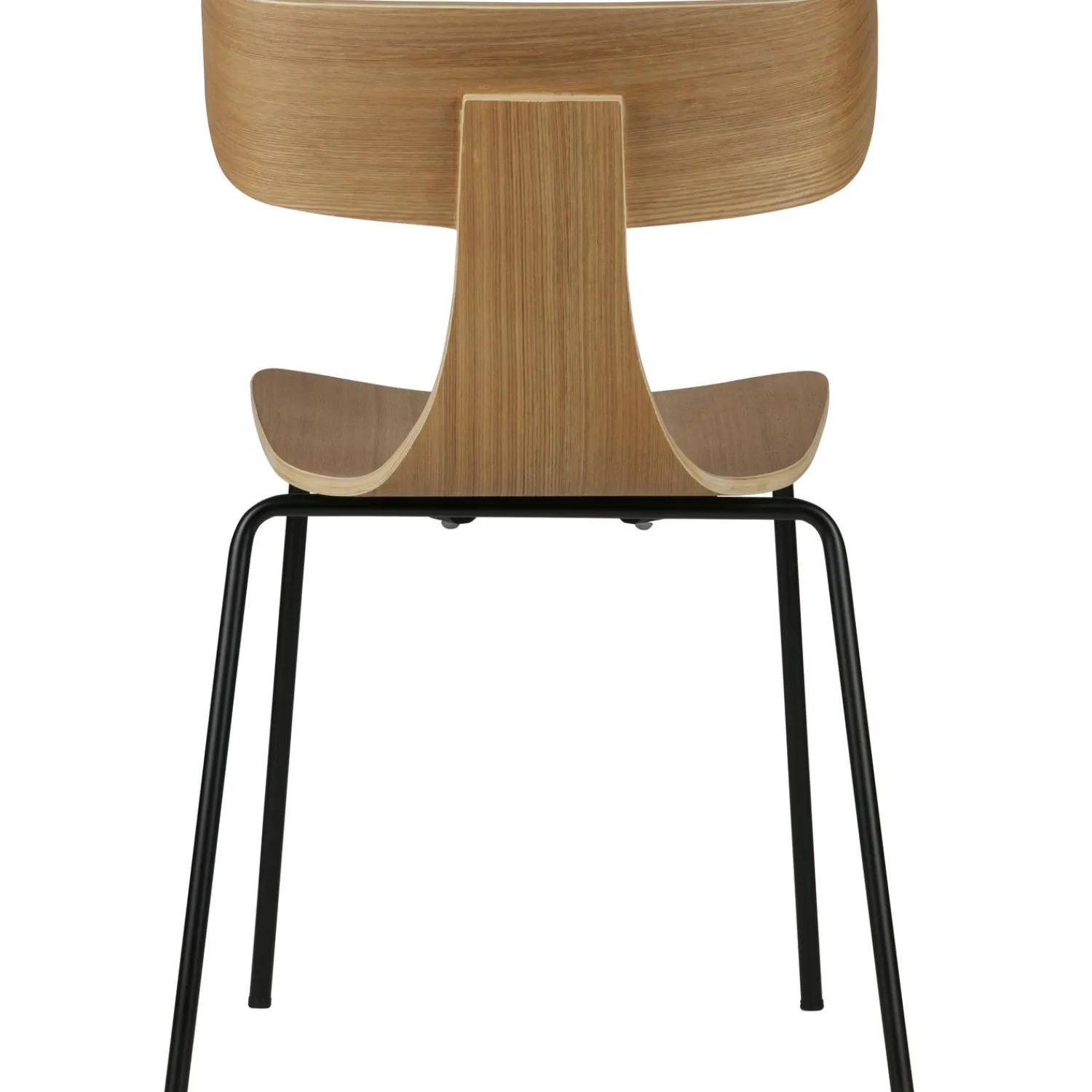 Online WOOOD Form houten stoel met metalen poot Naturel
