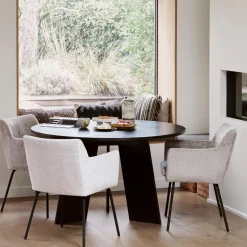 Best WOOOD Fries eettafel ø129 cm eiken blacknight