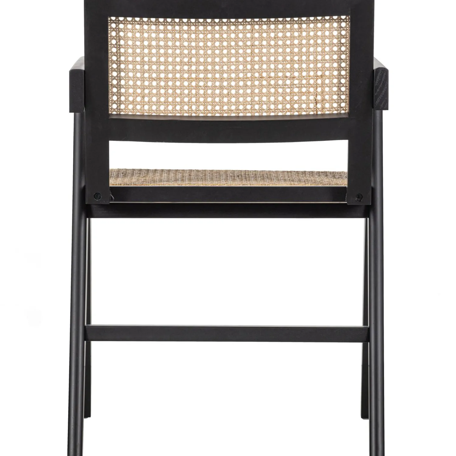 Hot WOOOD Gunn eetkamerstoel rattan/hout zwart