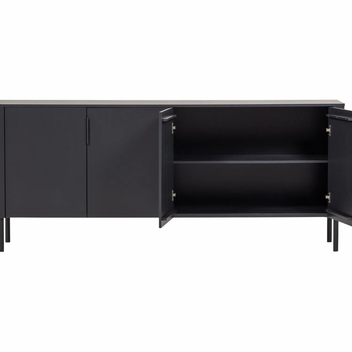 Online WOOOD Gunnar dressoir 200 cm grenen Matzwart