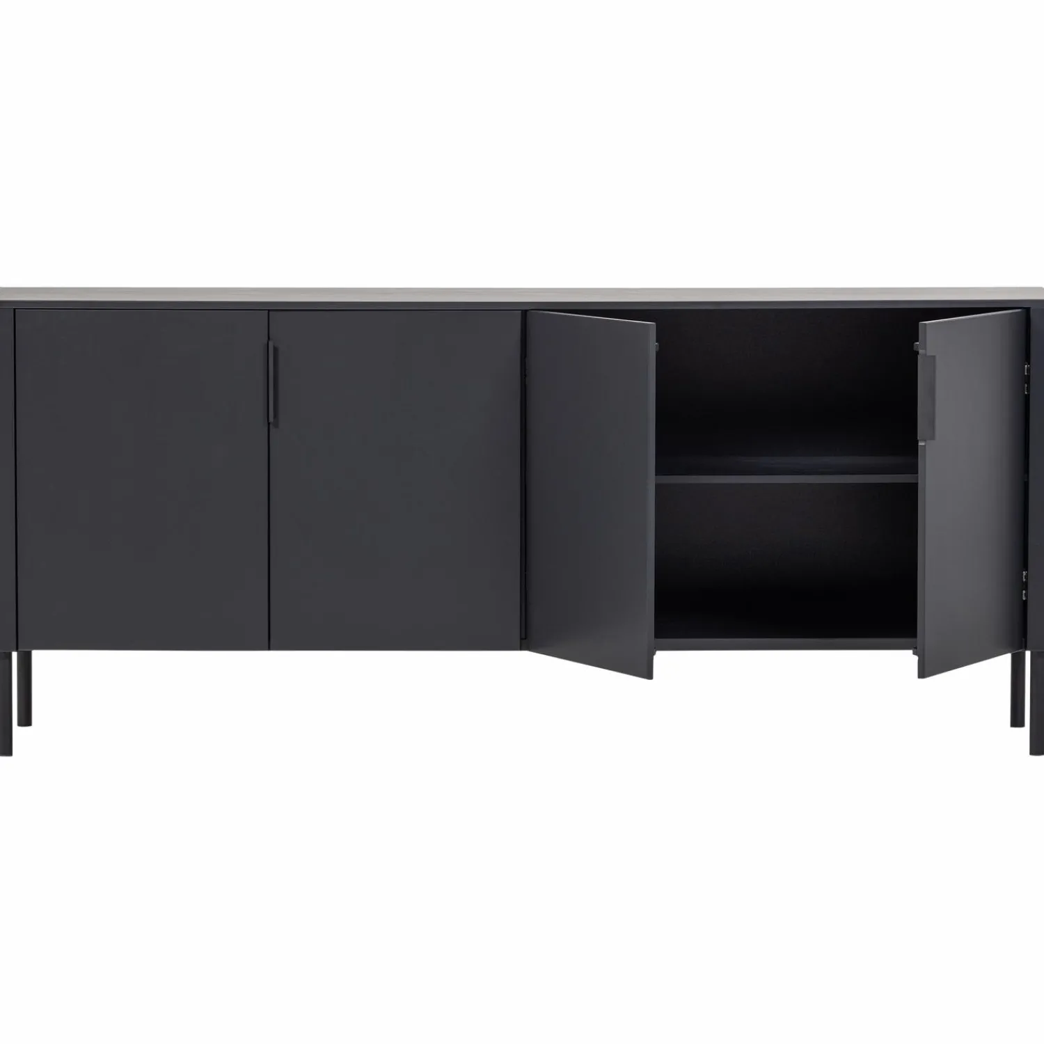 Online WOOOD Gunnar dressoir 200 cm grenen Matzwart