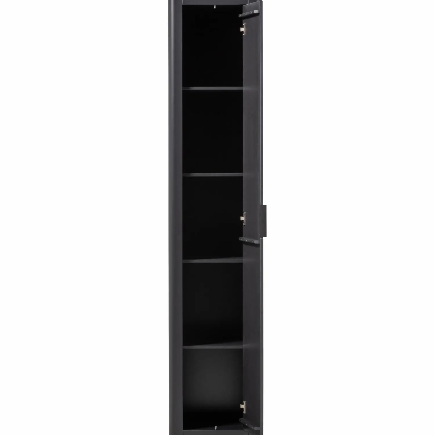 Clearance WOOOD Gunnar smalle hoge kast grenen Matzwart