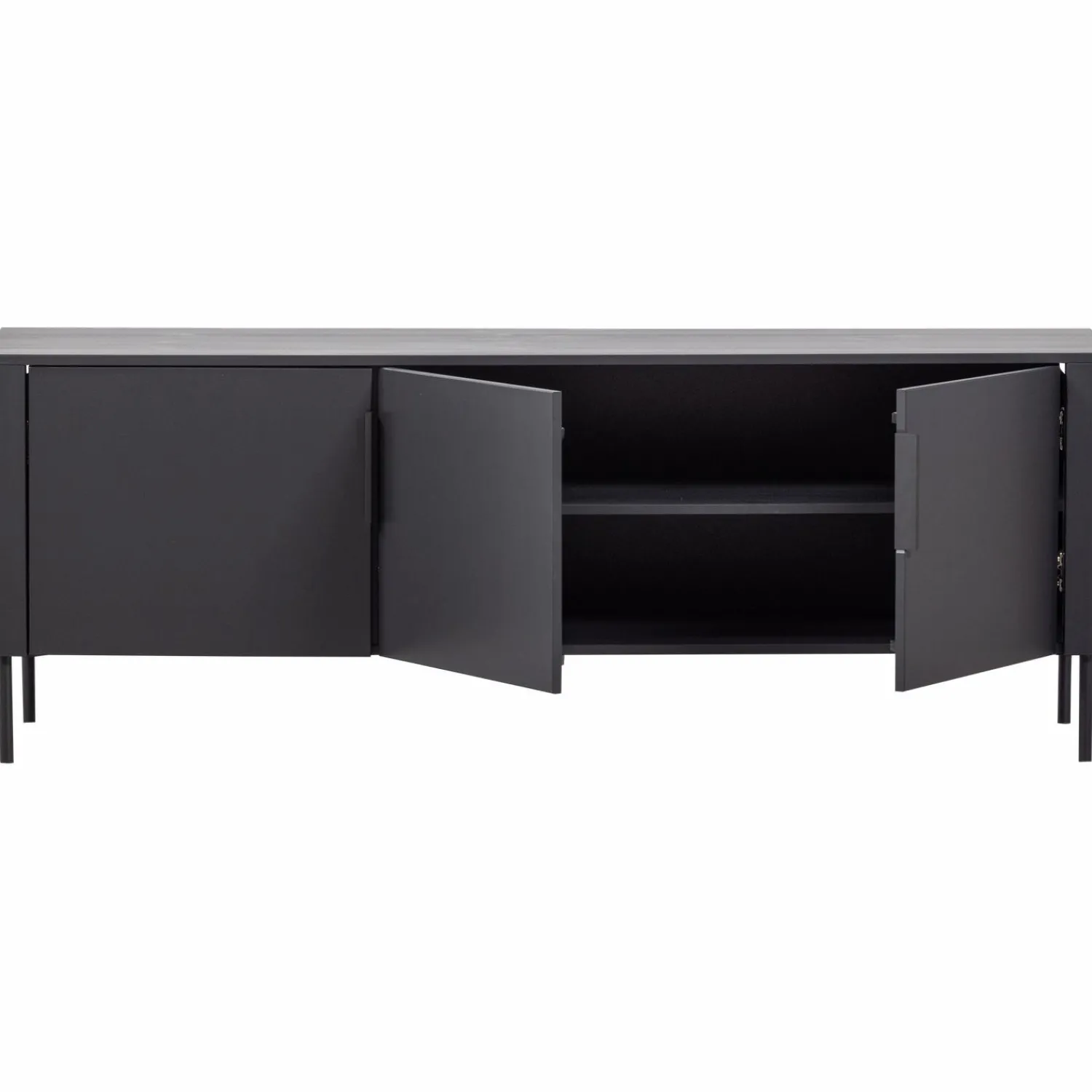 Discount WOOOD Gunnar tv meubel 154 cm grenen Matzwart