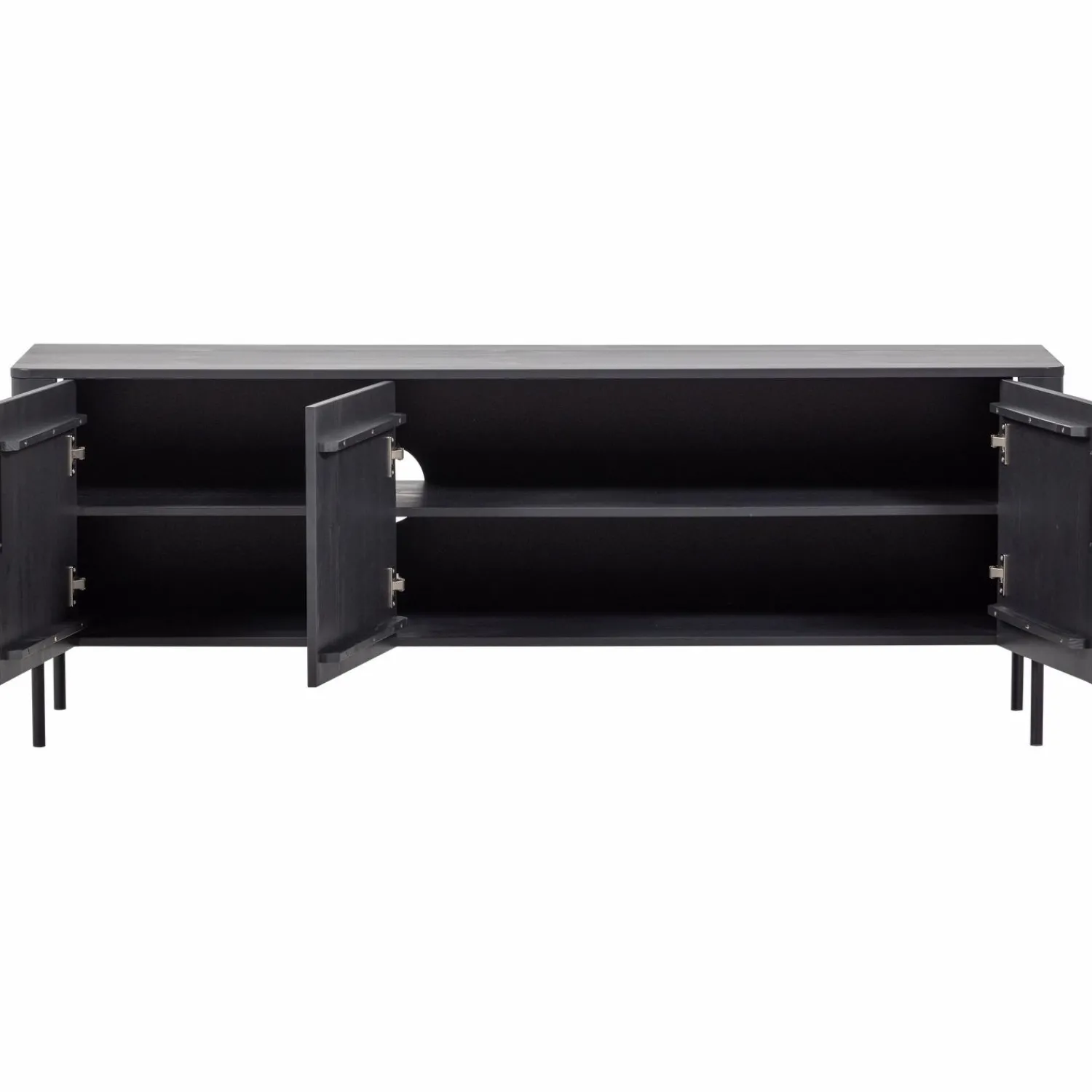 Discount WOOOD Gunnar tv meubel 154 cm grenen Matzwart
