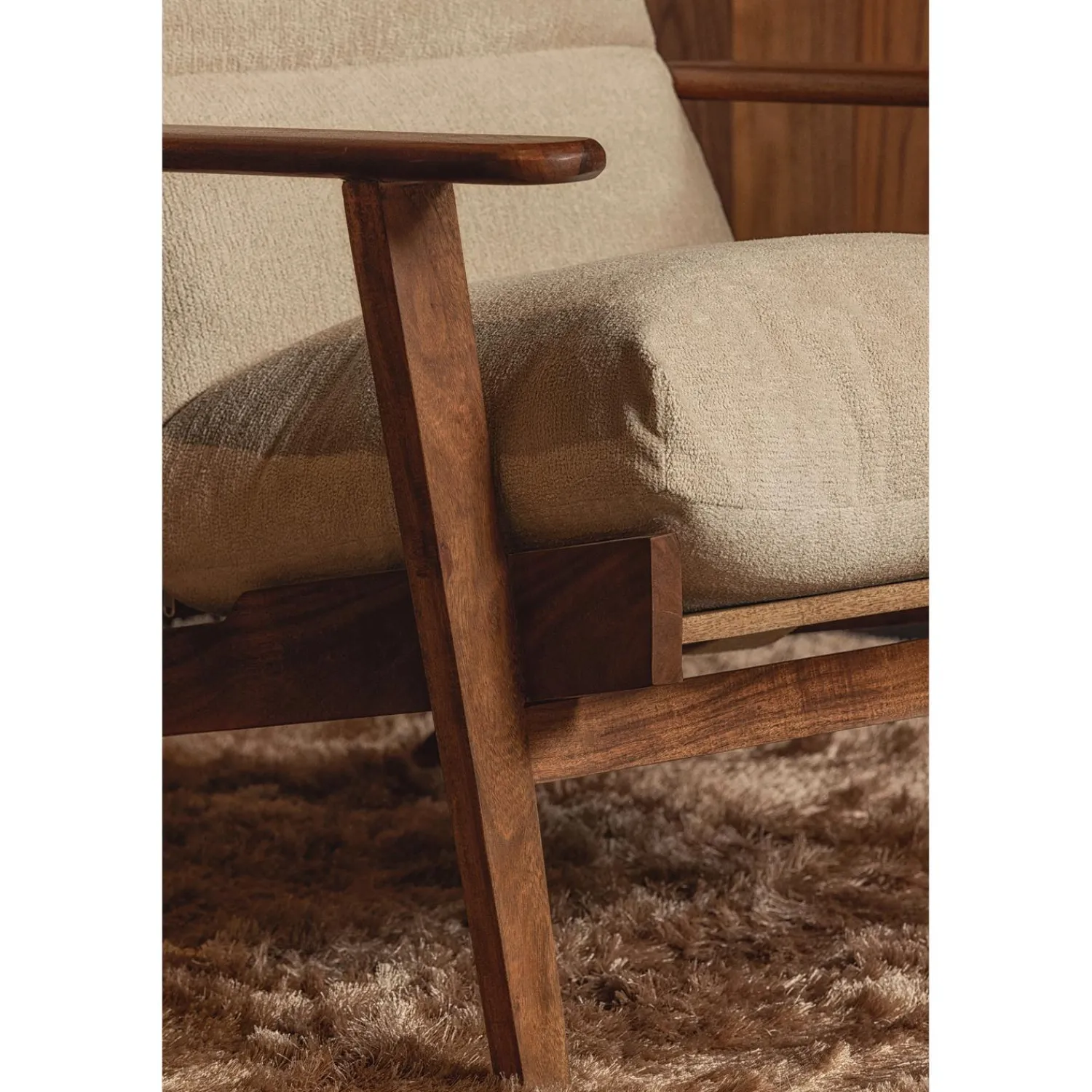 Outlet WOOOD Houston fauteuil bouclé/hout Naturel