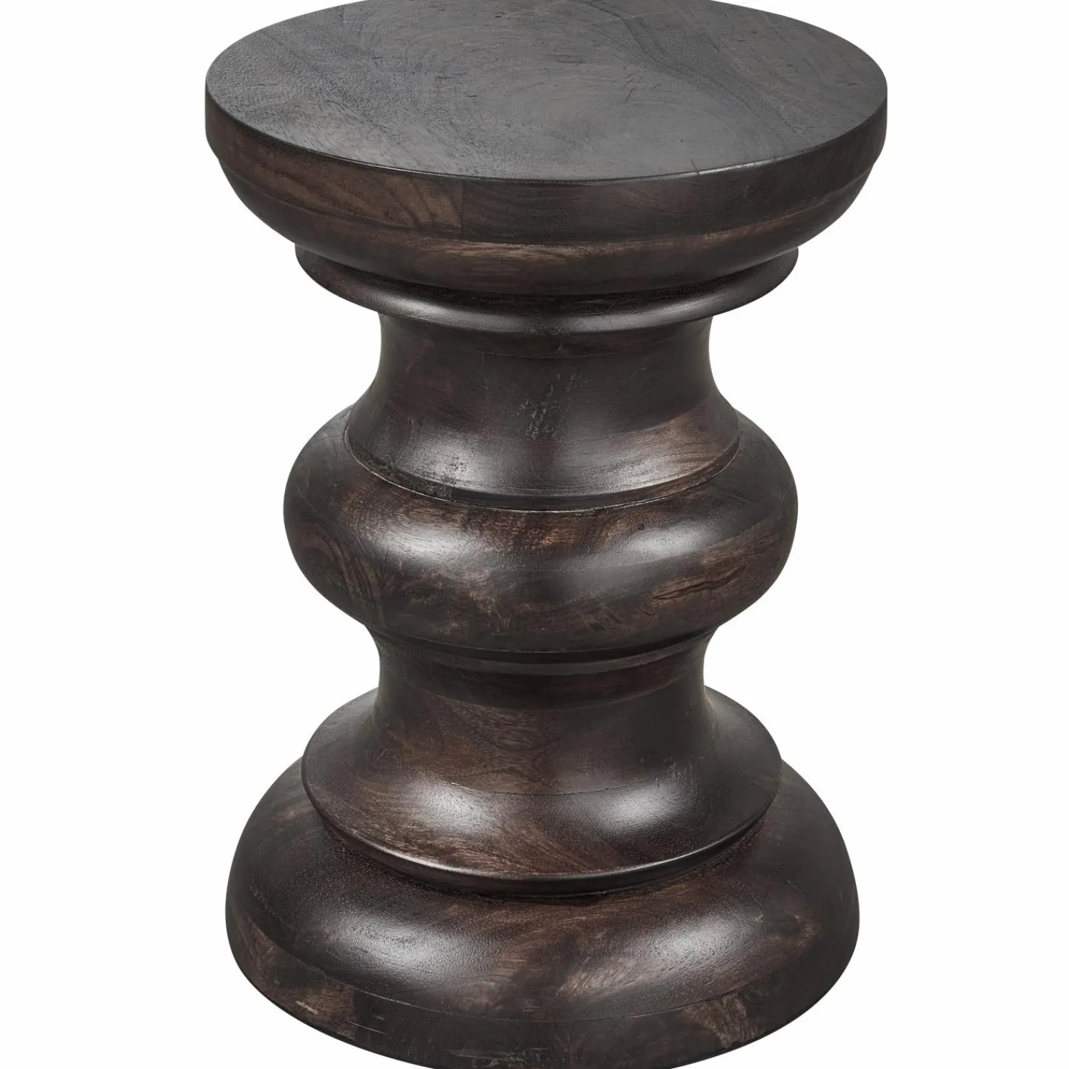 Discount WOOOD Jonah bijzettafel hout donkerbruin 42xø30 cm
