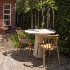 Outlet WOOOD Kevon tuintafel rond ø100 cm vezelversterkte beton naturel