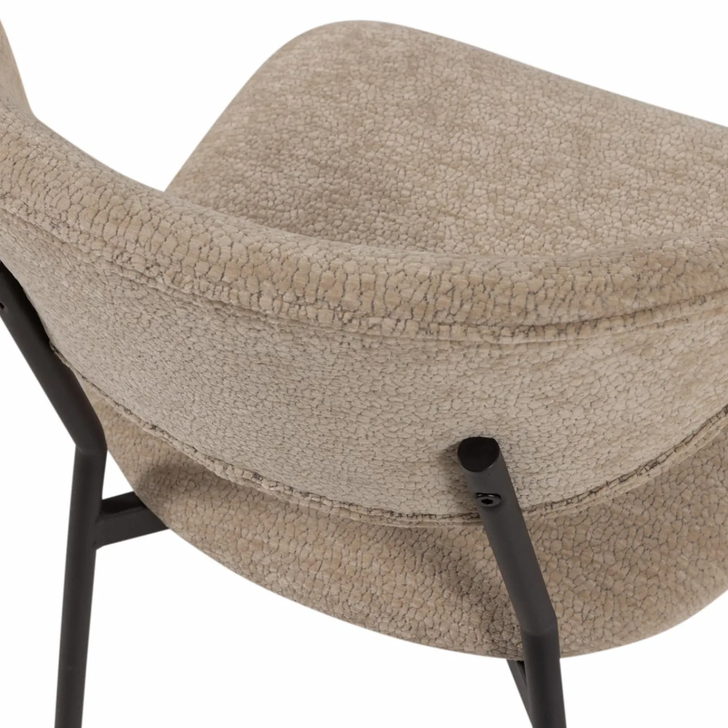 Clearance WOOOD Kjeld eetkamerstoel chenille structuur Naturel