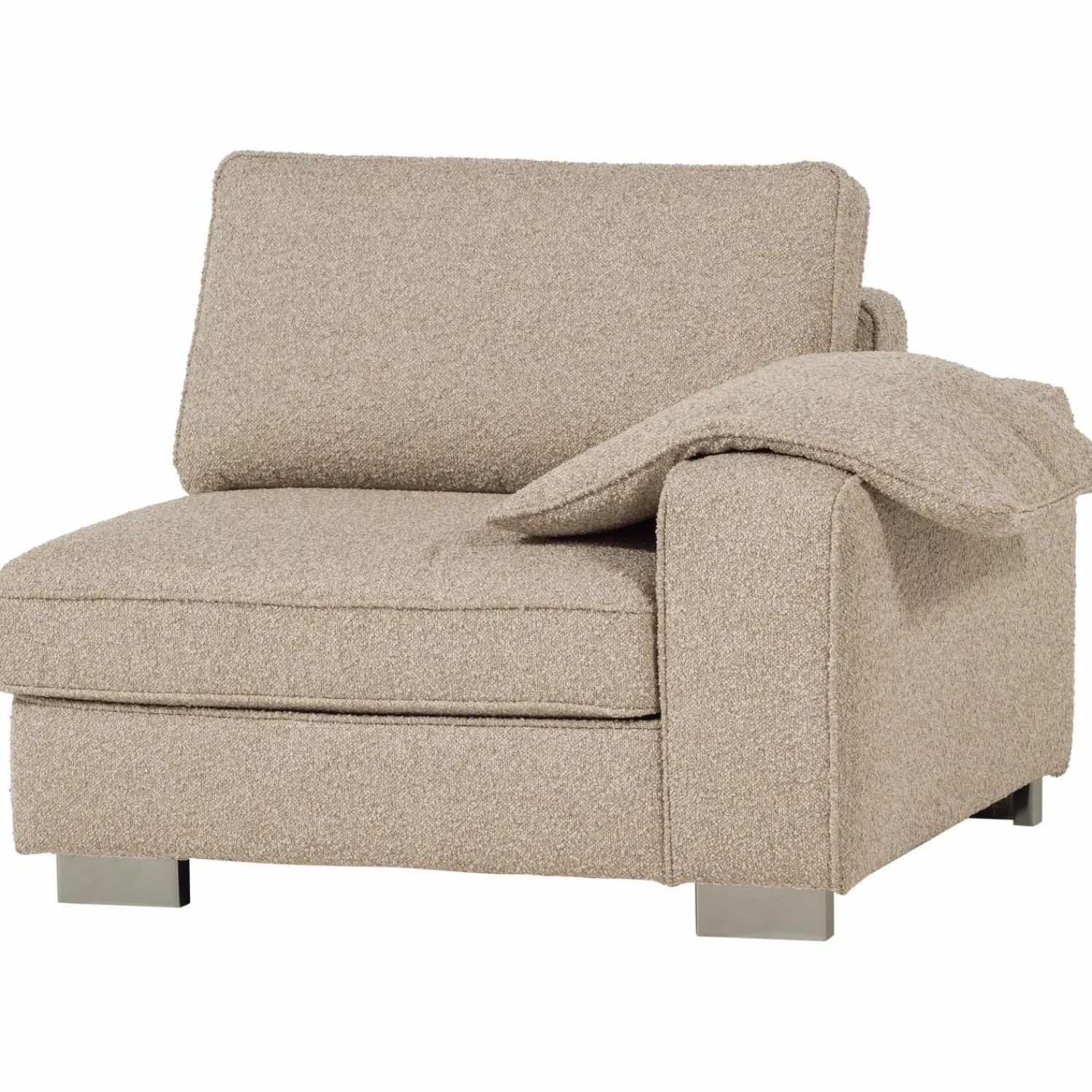 Discount WOOOD Lazy 1-zits element met arm rechts bouclé Naturel
