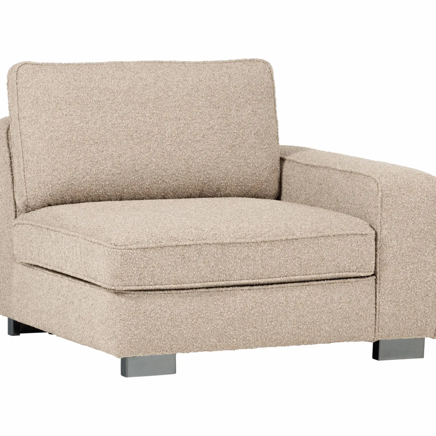Discount WOOOD Lazy 1-zits element met arm rechts bouclé Naturel