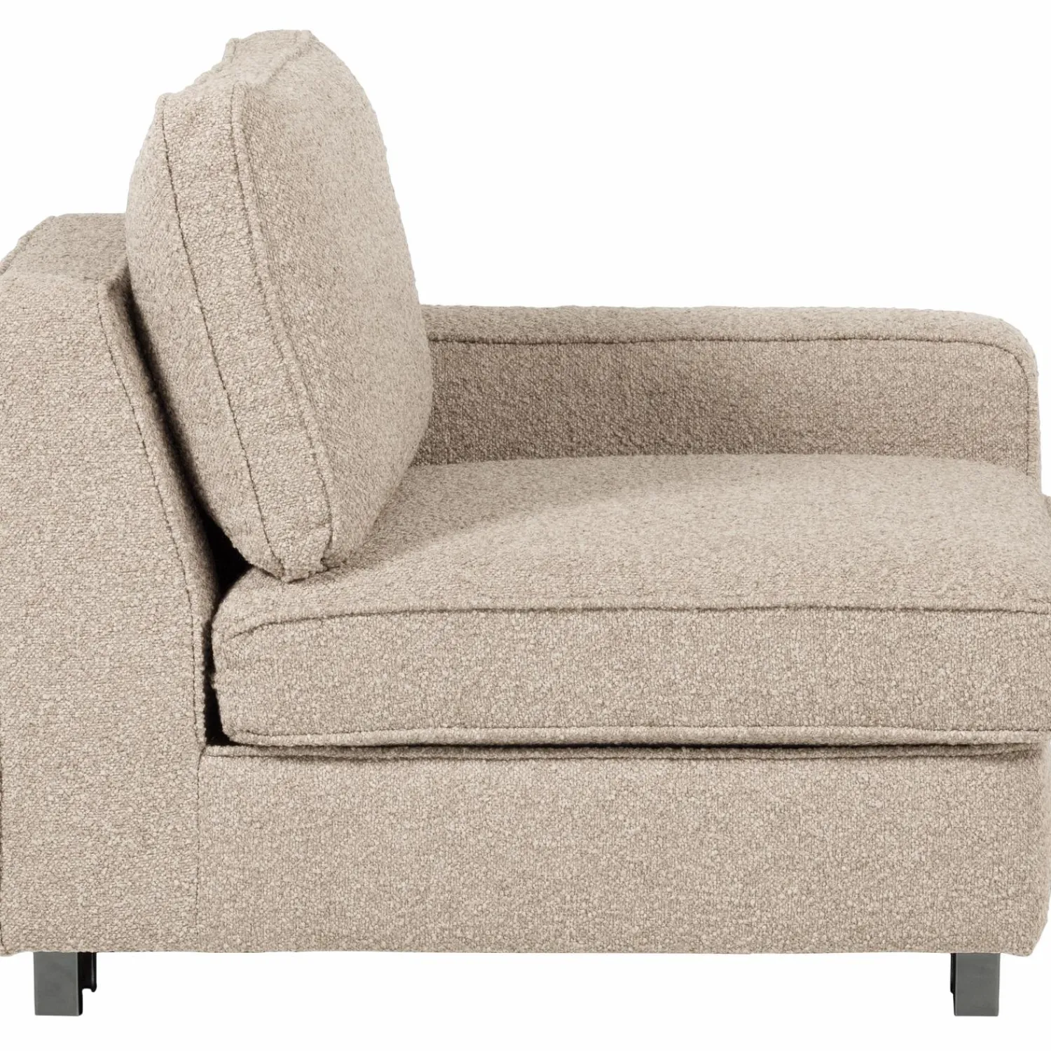 Discount WOOOD Lazy 1-zits element met arm rechts bouclé Naturel