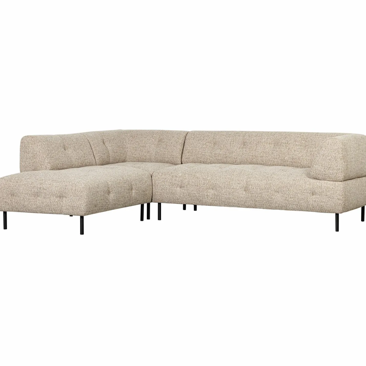 Discount WOOOD Lloyd hoekbank links grof geweven Naturel melange