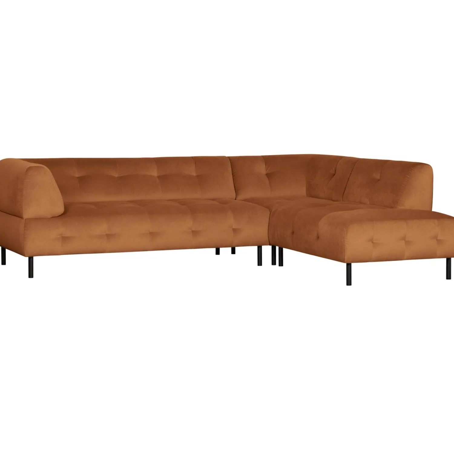 Online WOOOD Lloyd hoekbank rechts velvet Kaneel