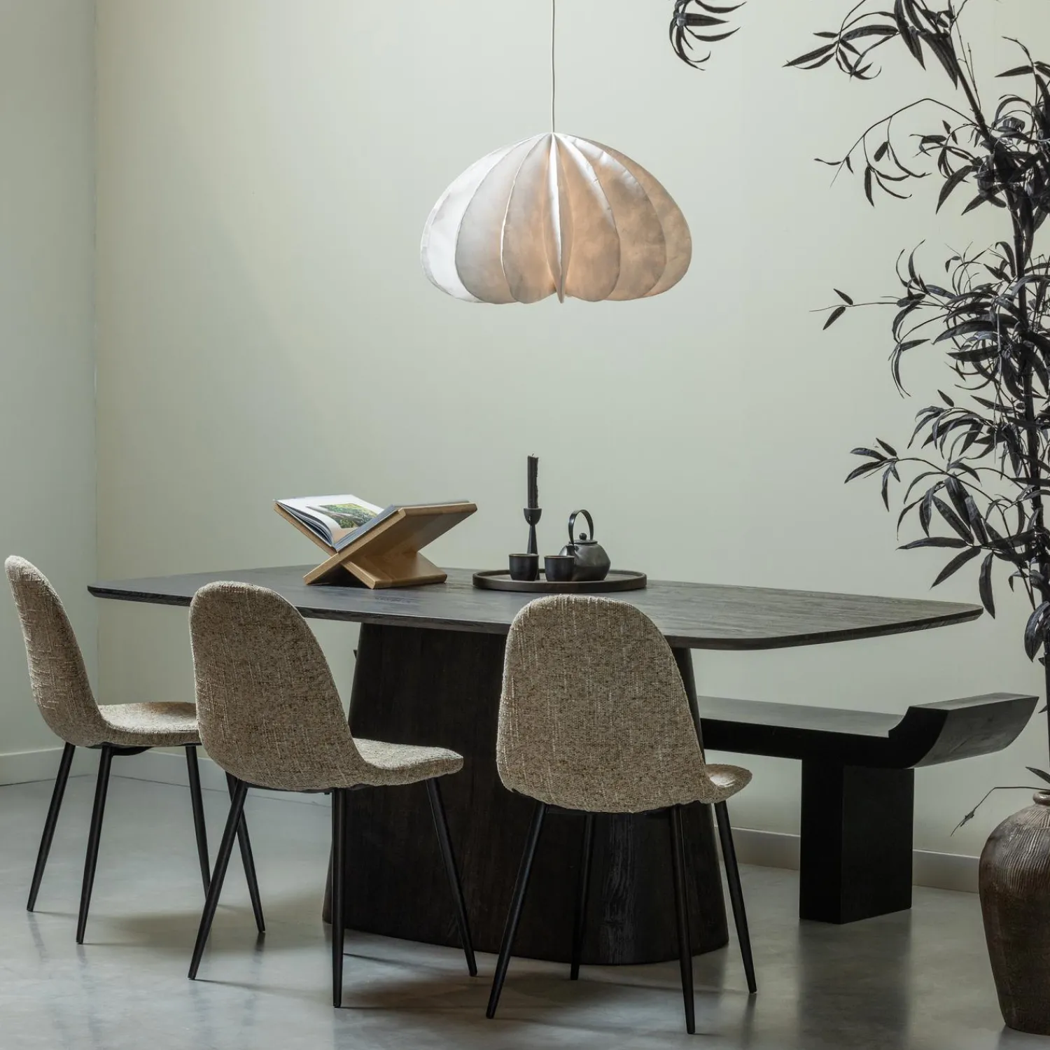 Discount WOOOD Lox bankje met opstaande randen hout zwart