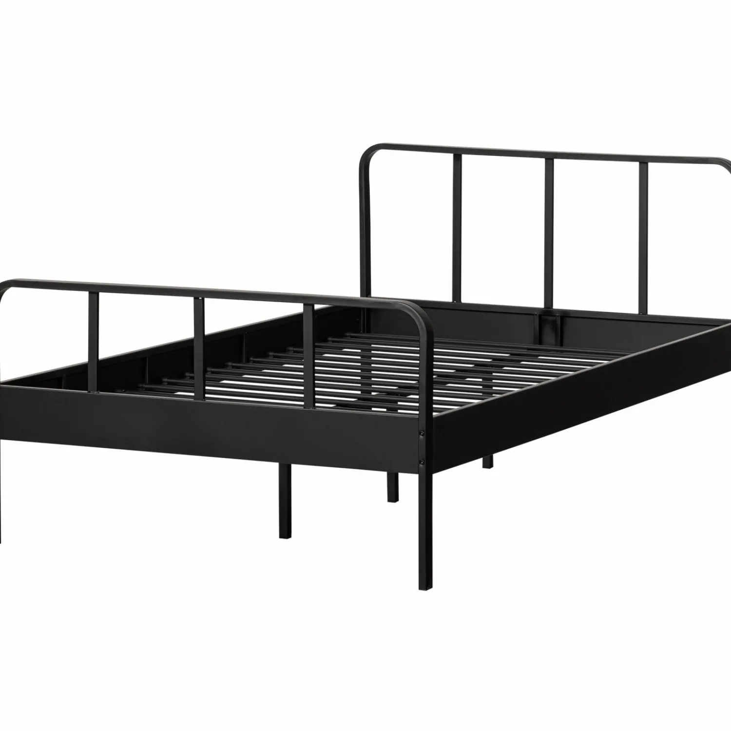 Online WOOOD Mees bed twijfelaar metaal zwart 120x200 cm