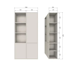 Clearance WOOOD Meggy opbergkast rechts 108 cm grenen dust