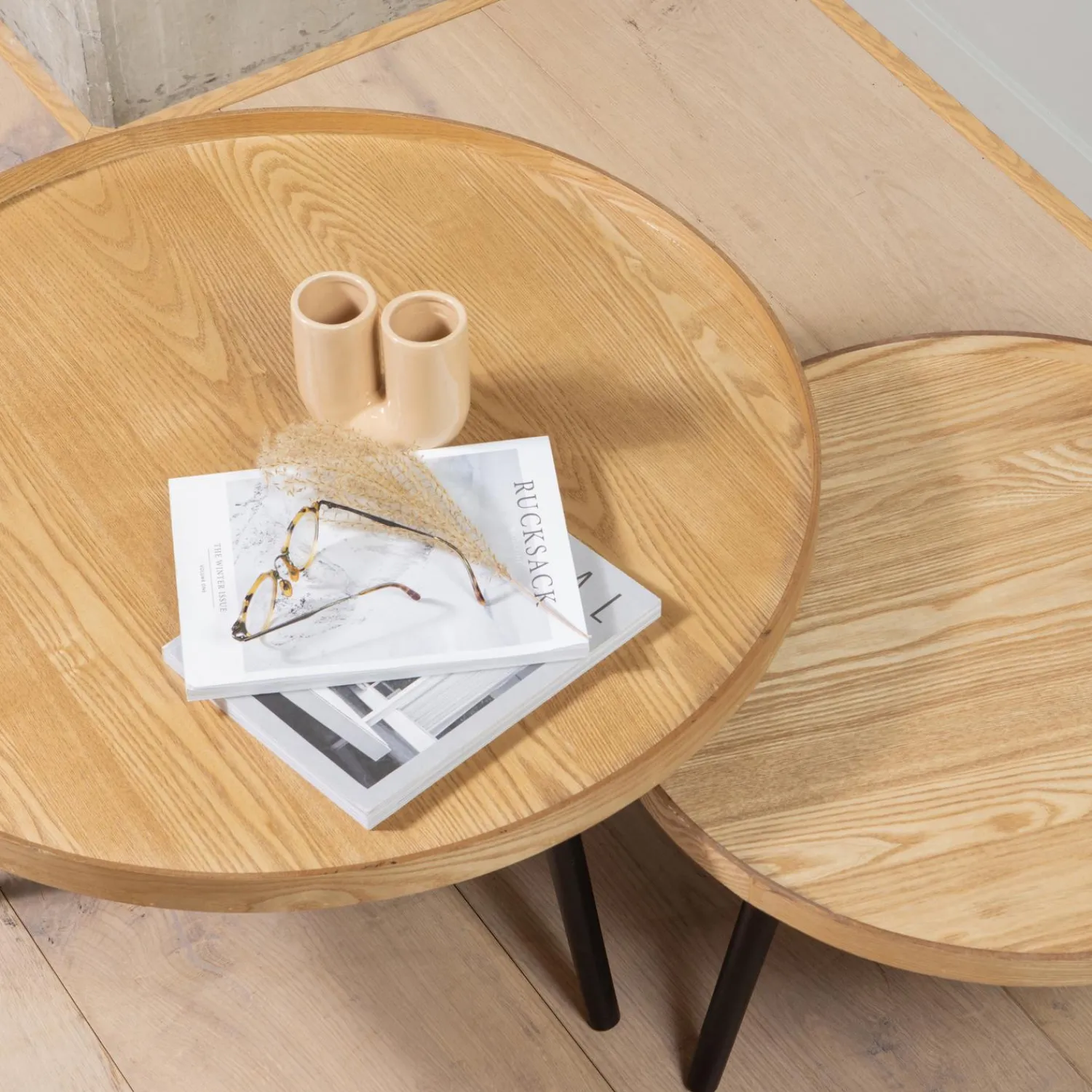 New WOOOD Mesa bijzettafel L hout 34xø60 Naturel