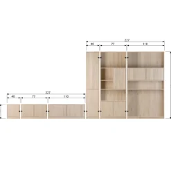 WOOOD Modulair bovenkast 110 cm eiken naturel mat