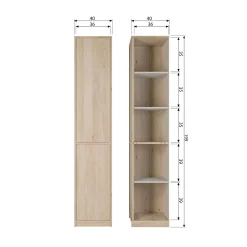 New WOOOD Modulair bovenkast 40 cm eiken naturel mat