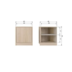 Hot WOOOD Modulair onderkast 40 cm eiken naturel mat