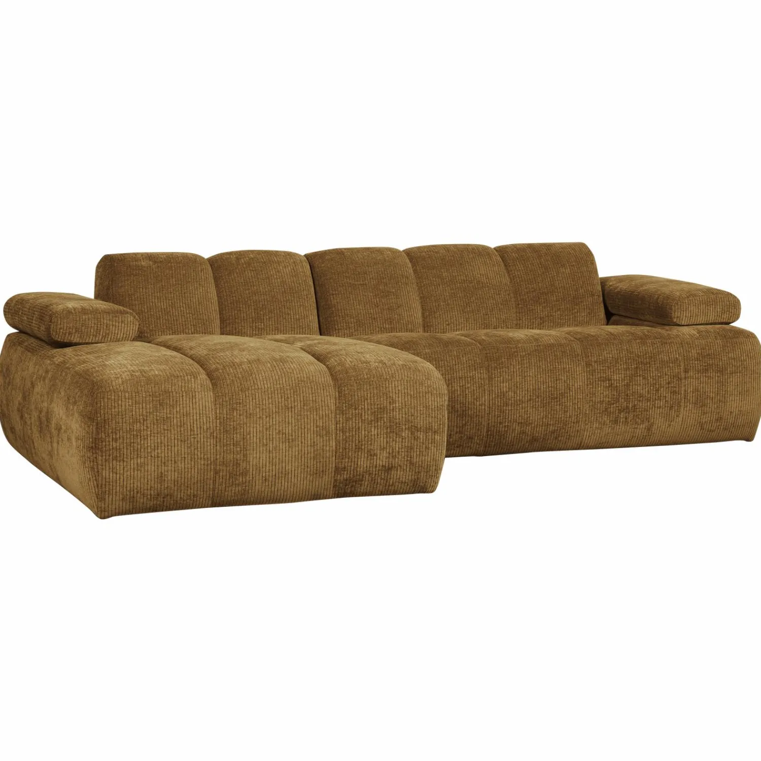 WOOOD Mojo chaise longue bank links ribstof Honinggeel