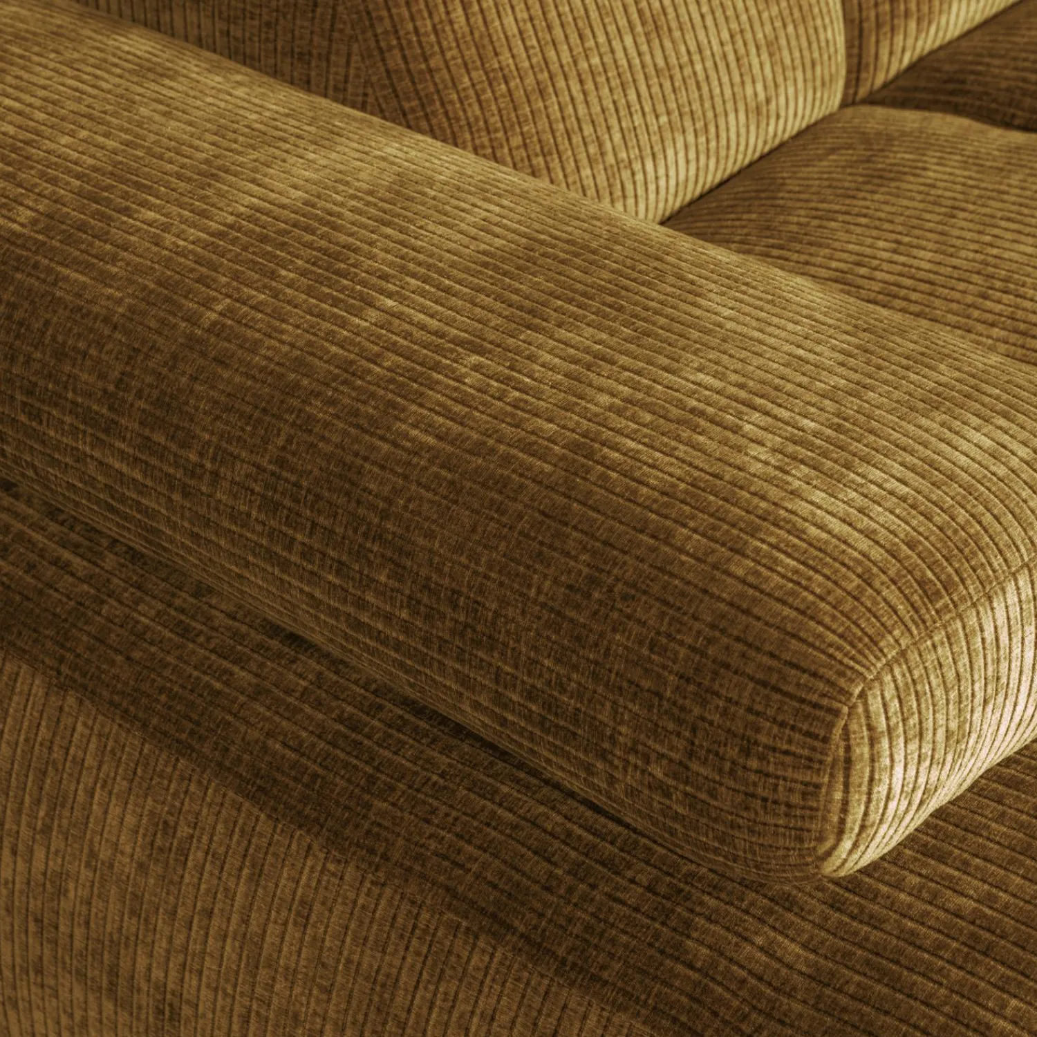 WOOOD Mojo chaise longue bank links ribstof Honinggeel